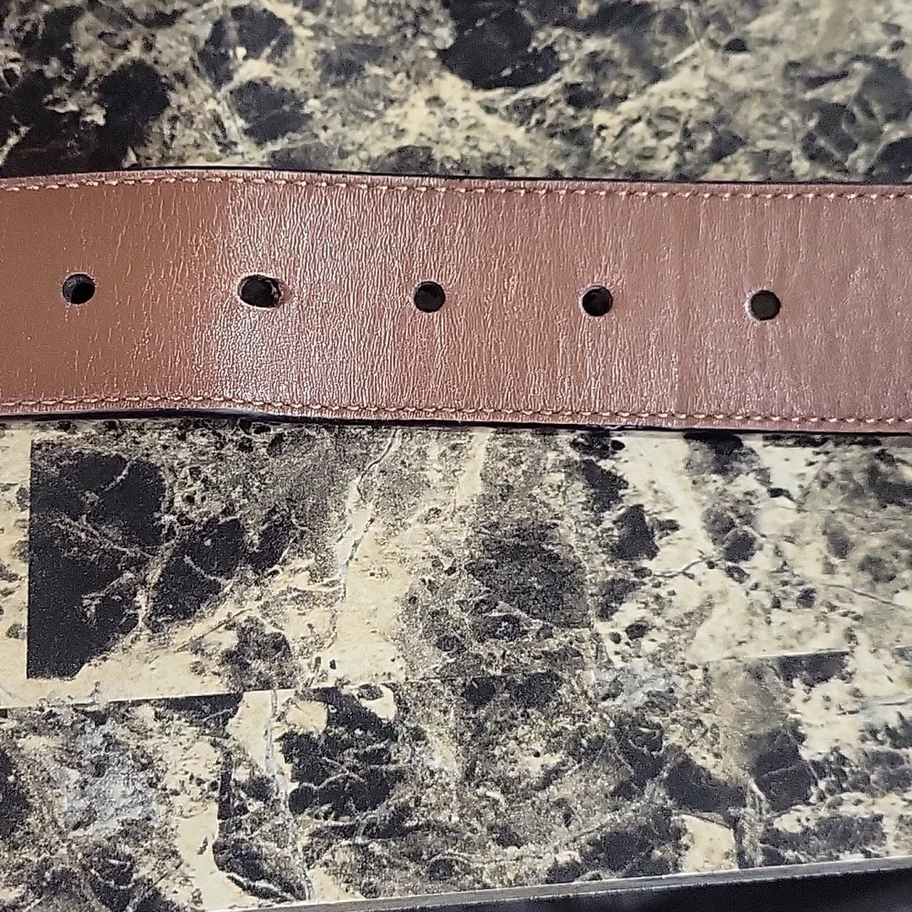 Coach Reversible Black/Brown Leather Belt with Silver Buckle